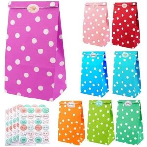 Sachet Bonbon Anniversaire en Papier Kraft 36Pcs Multicolore Pochette de Cadeau pour Biscuit Noix Chocolat Cadeaux de Noël Mariage - Neuf