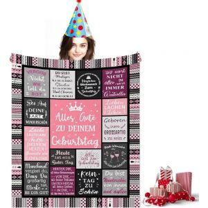 Ytfhg-Cadeau D'anniversaire Pour Femme, Couverture Décorative, Plaid Pour Fille, Épouse, Meilleure Amie, S?ur, Fille, Maman, Grand-Mère, Pour Cadeau D'anniversaire, 150 X 130 Cm - Neuf