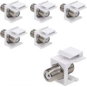 6X Embase Keystone Prise F-Module Connecteur pour C&acirc;ble TV Satellite Prise F Standard-Montage Snap-in-Panneau de Brassage - Neuf