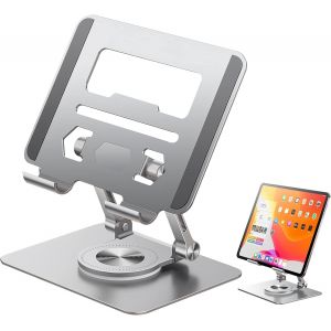 Support Ordinateur Portable avec Base Rotative à 360°,Support Pc Portable Réglable en Antidérapant Aluminium Ventilé,Double Arbre Réglable,Ergonomique pour Le Bureau Acer de 11 à 17''-Noir(Argent) - Neuf