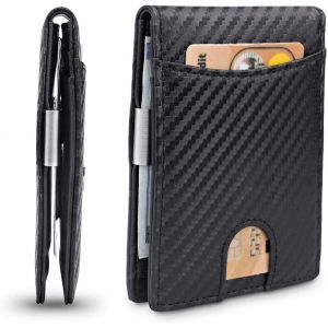 Portefeuille homme avec pince à billets « Bogota » avec blocage RFID contre le piratage bancaire - Porte-monnaie fin avec pince métallique - Porte-cartes de crédit sécurisé - Porte-cartes - Neuf