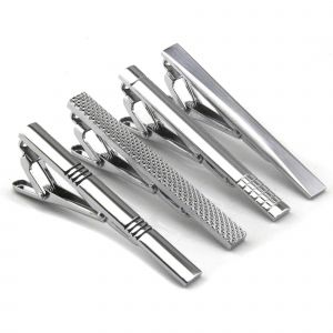 4pcs Pince À Cravate,Épingle À Cravate Pour Hommes,Clip De Cravate En Argent Clip Clip Set,2,3 Pouces Boucle En Métal - Neuf