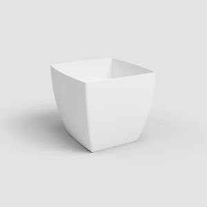 Eryi-Siena Pot, Pot De Fleurs Carré Avec Finition Mate, Plastique 100% Recyclable, 20cm, Couleur Blanc - Neuf