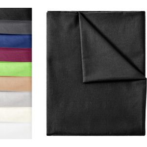 Eryi-Drap Plat De Lit Classique | Drap De Lit | Drap | Drap De Maison | Drap 100% Coton Sans Élastique Nombreuses Tailles Et Couleurs Taille:150x250 Cm, Noir - Neuf