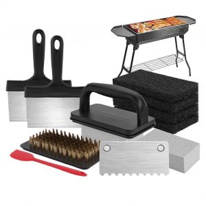 Grilloir des Kits de Nettoyage,Barbecue Fournitures de Nettoyage Multifonction r&eacute;sistante &agrave; la chaleur D&eacute;graissant Ergonomique pour la Nourriture &agrave; la Maison de Camion Commercial de Camping - Neuf