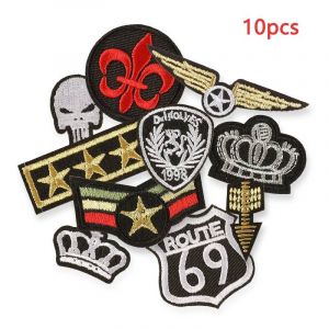 10 Pièces Petits Badges Parches Fer Sur Pour Vêtements Patchs Autocollants Brodés Paquet De Couture Lot Thermocollant Tissu Sac À Dos Veste.Yc005a300-10pcs. - Neuf