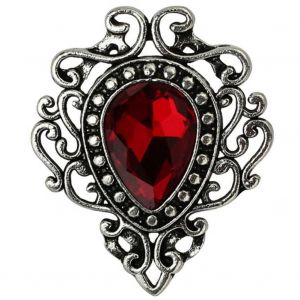 &Agrave; La Mode R&eacute;tro Royal Court Style Pierre Pr&eacute;cieuse Artificielle Broche V&ecirc;tements Accessoire (Rouge) - Neuf