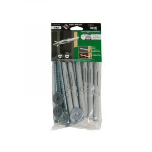 Red Head - Cheville Nylon Long Force Avec Tirefond T&ecirc;te Hexagonale (s&eacute;chet) Cond. /pcs: 4 - Mm: 16 - Long. Mm: 200 - Neuf