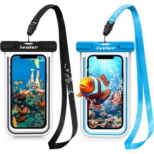 Kal-[Pack De 2] Pochette Étanche Téléphone [Certifiée Ipx8] Etui/Housse/Coque Étanche Smartphones Universel Sac Protection Pour Iphone, Samsung, Huawei, Jusqu'à 6,8 Pouce (Nior+Bleu) - Neuf