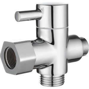Ventes promotionnelles Vanne 3 voies en laiton massif 3/8 ""-12/17 T Adaptateur Vanne de dérivation pour WC,Toilette,Chrome - Neuf