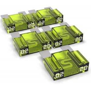 Fusible À Lame Maxi 20-80A, Fusible Enfichable D'Automobile, Choix : 20A Ampères, Jaune, 5 Pièces[CAR8300240] - Neuf