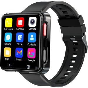 Montre intelligente 4G, &eacute;cran HD de 2,64 pouces Android 11 Quad Core 3 Go + 32 Go pour homme, WiFi, Nano SIM, appareil photo 5 MP, GPS, chat vid&eacute;o - Neuf