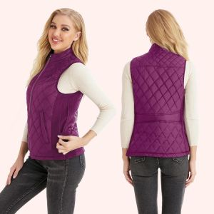 Gilet Chauffant Femme, Veste Chauffante Avec Batterie, &Eacute;lectrique Gilet Chauff&eacute; Avec 5 Zones De Chauffage,3 Niveaux De Temp&eacute;rature Pour Ski En Plein Air Randonn&eacute;e Camping - Neuf