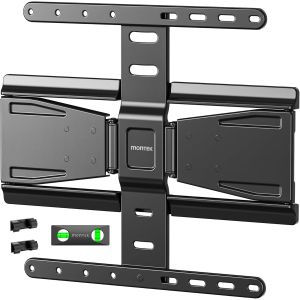 MEVRONISSHOP-Support mural ultra fin de 0,77"" pour t&eacute;l&eacute;viseur de 37 &agrave; 75 "", pivotant, inclinable, nivellement et support TV extensible avec double bras articul&eacute;s, VESA max 400 x 400 mm, jusqu'&agrave; 50 kg - Neuf