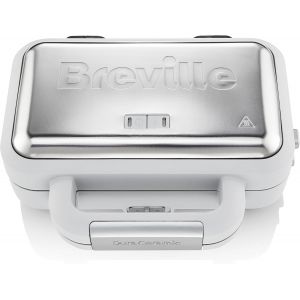 CHECARZHN--NO1-Machine À Sandwich Duraceramic Avec Assiettes Creuses | Machine À Sandwich Pour 2 Tranches À Température Variable, Blanche [Vst070X] - Neuf