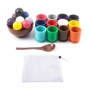 Jouet Sensoriel De Mathématiques, Balles Et Gobelets, Jeu De Société De Tri Des Couleurs, Jouet D'enseignement De La Motricité Fine Pour Enfants, Activité D'apprentissage Multicolore - Neuf