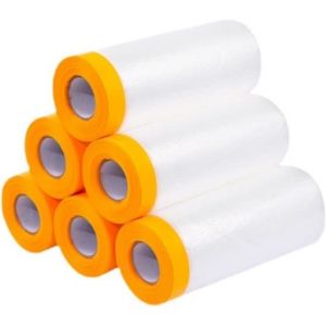 ChenQuanSarl-6Pcs Masker Avec Ruban De Masquage 110Cm*20M Bache Protection Peinture Film De Masquage Peinture Protection Sol Peinture Bache De Protection Peinture Film De Masquage Pré-Collé Pour Meub - Neuf