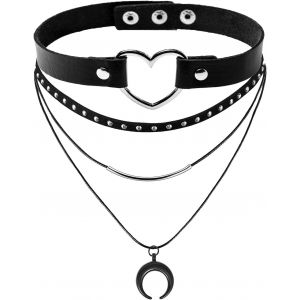 Kal-Pu Choker Avec Triple Collier Set Punk Gothic Choker Avec Pendentif Unique - Neuf