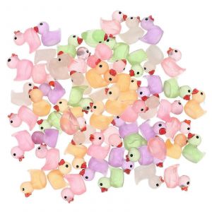 Lot de 60 mini canards lumineux en résine pour décoration de paysage, plantes en pot - Neuf