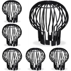 ASFASFq-Crapaudines Anti-Feuilles, lot 6, diamètre 13 cm, éviter Obstruction des gouttières, Plastique, crépines, Noir - Neuf