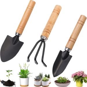 ChenQuanSarl-Lot De 3 Petits Outils De Jardinage Pour Enfants - Mini R&acirc;teau De Jardin - Pour Plantes, Transplantation, Ameublissement De La Terre - Neuf