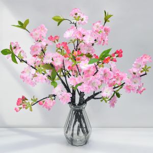 6PCS Fleur Artificielle D&eacute;coration De Fleurs De Cerisier 49cm, Derni&egrave;re Conception De Cerisier Artificielles R&eacute;alistes Et Cr&eacute;atives,pour La D&eacute;coration De La Maison/du Mariage-Rose - Neuf