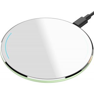 KAL-W1 Chargeur Sans Fil Rapide Qi Chargeur À Induction Très Mince Aluminium D'Aviation Cnc Unibody Wireless Charger Pad Vert (Sans Adaptateur) - Neuf