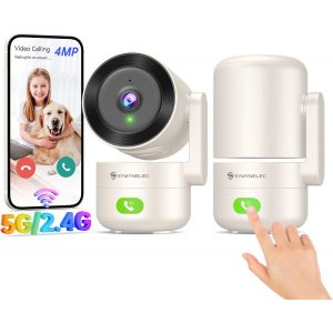 2K 4Mp Caméra De Surveillance Intérieure Wifi 5Ghz/2,4Ghz, Caméra De Sécurité 360° Avec Détection Humaine Ai, Vision Nocturne, Audio Bidirectionnel Pour Bébé/Animaux, Compatible Avec Alexa - Neuf