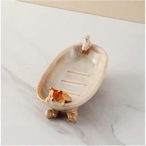 Porte-savon en c&eacute;ramique Bo&icirc;tes &agrave; savon pour salle de bain Savon &agrave; la maison Savon Contenant de savon - Neuf