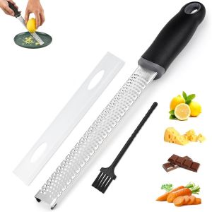 Zesteur Et R&acirc;pe &Agrave; Fromage Avec Manche-&Eacute;plucheur Pour Parmesan,Citron,Noix De Coco,Muscade Et Chocolat-En Acier Inoxydable - Neuf