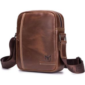 Senior-Sacoche Homme Bandouliere En Cuir Bandouliere Pochette Epaule Sac A Main Sac A Dos Homme Besace Cartable Cuir Crossbody Sac De Voyage Sac Porté Épaule En Cuir[L3134] - Neuf