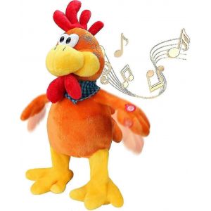 Peluche musicale et interactive, coq chantant et marchant, jouet électronique amusant, idéal comme cadeau pour enfants - Neuf