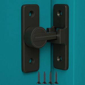 (Noir Mat), La Grange De Serrure De Porte, De 90 Degrés Lourds Coulissantes Butée De Porte Verrous, Porte De Grange Loquet De Verrouillage Pour Les Portes Coulissantes, - Neuf