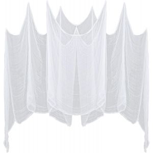CAUC-Rideau Halloween Decoration Exterieur Effrayante Chiffon,Grande Blanche Effrayantes Tapisserie pour Deco Halloween Interieur Gaze Décorations d'halloween Fournitures de Féte 215 x 500 cm - Neuf