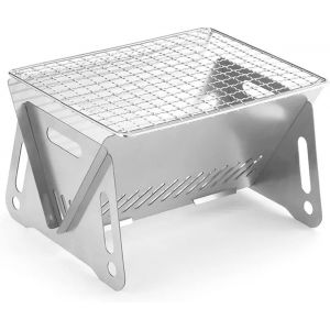 JGD-Mini Barbecue Charbon, Portable Petit Barbecue &agrave; Charbon de Table Domestique Pliable, Barbecue Pliable de Camping Amovible, Pour Ext&eacute;rieur, Jardin, F&ecirc;te - Pour 1 &agrave; 2 personnes &iquest;28 * 18 * 13cm) - Neuf