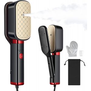 MEVRONISSHOP-D&eacute;froisseur &agrave; Main, Defroisseur Vetement 1000 W, 3 en 1 Defroisseur Voyage Portable avec Gant de Repassage, Poign&eacute;e Rotative &agrave; 180&deg;, D&eacute;froisseur pour les voyages, la maison, le bureau, N - Neuf