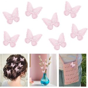 Asas-Pince Papillon Cheveux,Pince Papillon,8 Pièces Pince Cheveux,Papillon Decoration,Pince Cheveux Fleur,Pince A Cheveux Fleur,Pince À Cheveux Papillon (Pink) - Neuf