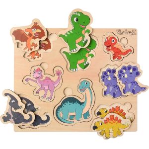 ERYI-Puzzle Enfant De 1 2 Et 3 Ans. Jeu Educatif Idéal Pour Cadeau De Noel Ou Anniversaire. Jouet Enfant Composé De Puzzles Dinosaures. Puzzle Bois Pour Bebe, Garçon Ou Fille. - Neuf
