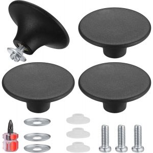 Kalanka-4 Pi&egrave;ces Boutons De Couvercle De Casserole, Boutons De Couvercle De Pot, Poign&eacute;e Casserole Universelle De Cuisine En Acier Inoxydable R&eacute;sistant - Noir - Neuf