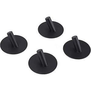 Lot de 4 crochets muraux adhésifs en acier inoxydable pour vêtements, serviettes et serviettes, sans perçage, pour salle de bain, toilettes, cuisine, bureau - Neuf
