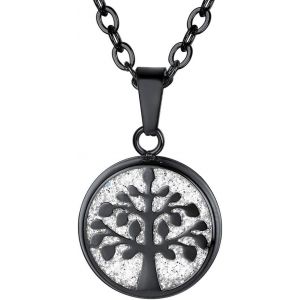 Kal-Collier Arbre De Vie Femme Homme,Pendentif Personnalis&eacute; Arbre De Vie Coquillage Naturel,M&eacute;daille Acier/Or/Noir Avec Cha&icirc;ne R&eacute;glable Amulette De Protection (Bo&icirc;te Cadeau) - Neuf