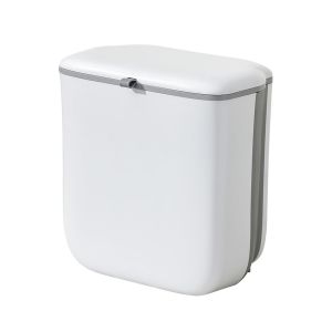 Kalanka-9l Suspendue Cuisine Avec Couvercle, Poubelle Murale, Poubelle De Cuisine Pliable Anti Odeu, Poubelle De Cuisine Suspendue Poubelle &Agrave; Compost Avec Couvercle Pour Cuisine, Salle De Bain, Burea - Neuf