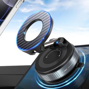 Support T&eacute;l&eacute;phone Voiture avec Ventouse Puissante & Magn&eacute;tique &iquest; Rotation 360&deg;, Fixation Ultra-Stable, Compatible iPhone, pour Tableaux de Bord et Pare-Brise - Neuf