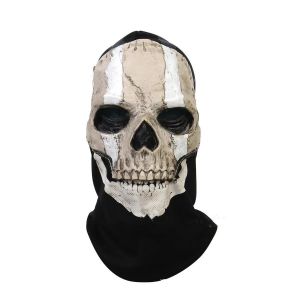 Masque De Crâne Fantôme D'horreur Unisexe Pour Halloween,Couvre-Chef En Latex Mw2,Casque De Cosplay,Accessoire De Mascarade De Fête--Skull D-Printed - Neuf