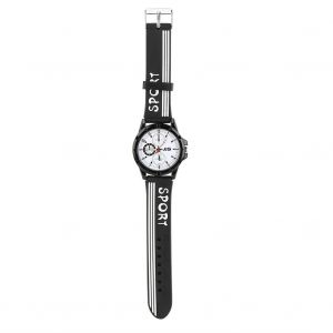 Jis Hommes Femmes Sport Analogique Quartz Montre Bracelet Silicone Boîtier Métal Montre-Bracelet Cadran Blanc - Neuf