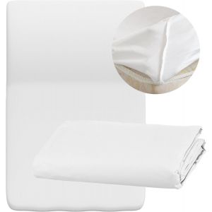 Lbgwp60-Protège-Matelas Pour Lit Simple 90 X 190 Cm Avec Coins Élastiques Respirant En Coton, Protège-Matelas Imperméable - Neuf