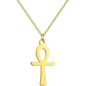 Kal-Collier Croix Ankh Pour Femme Pendentif Croix Clé De Vie Tour De Cou Classique Amulette Copte Egyptienne Bijoux Cadeaux Pour Fille Hommes - Neuf