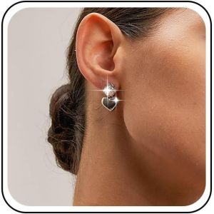 Kal-Boucles D'oreilles Coeur En Cristal Doré Boucles D'oreilles Pendantes Coeur En Zircon Cubique Boucles D'oreilles Coeur En Strass Bijoux Pour Femmes Et Filles - Neuf