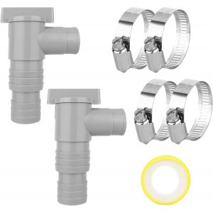 Robinet d'arrêt pour piscines avec raccord de tuyau de 32 mm,tuyau de piscine 32 mm,tuyau en PVC 32 mm,accessoires de maintenance pour piscine,valve à piston,tuyau double fendu,pièce - Neuf