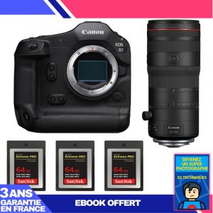 Boitier Canon EOS R1 + RF 24-105mm f/2.8 L IS USM Z + 3 SanDisk 64GB Extreme PRO CFexpress Type B + Ebook 'Devenez Un Super Photographe - Neuf
